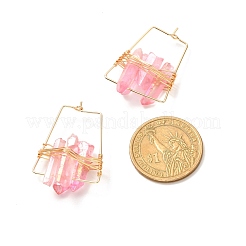 Гальванические серьги из натурального кварца EJEW-JE04645-01