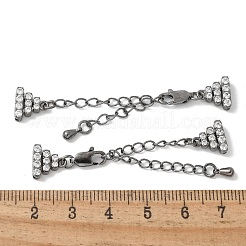 Удлинитель цепи из латуни с микропаве из циркония и стеклом&nbsp;KK-U052-20B