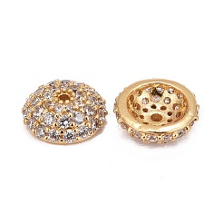 Безлепестковый полукруглый / купольные латунные микро проложить кубического циркония крышки шарика ZIRC-D062-G