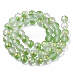 Brins de perles de verre peintes à la bombe givrée&nbsp;GLAA-N035-03C-C02