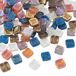 100шт 5 цвета гальванические прозрачные стеклянные бусины&nbsp;EGLA-TA0013-14