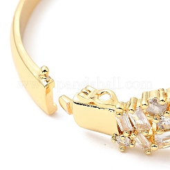 Прозрачный кубический цирконий цветок шарнирный браслет BJEW-J165-16G