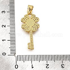 Подвески в форме ракушек из латуни с микропаве и кубическим цирконием KK-D328-15G