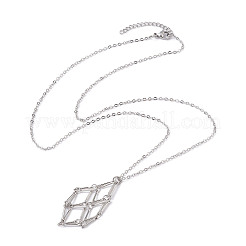 Pochette en macramé en laiton porte-pierre vide pour la fabrication de colliers pendentifs&nbsp;NJEW-JN04445-02