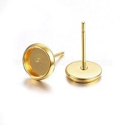Componenti per orecchini a bottone in acciaio inossidabile 304&nbsp;STAS-P210-46G-04