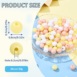 30g 3 couleurs perles acryliques opaques&nbsp;MACR-YW0003-44C