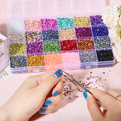 Чипсы непрозрачные стеклянные бусины GLAA-OC0001-43