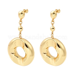 Плоские круглые серьги-гвоздики из нержавеющей стали 304 EJEW-P329-08G