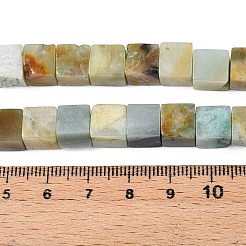 Натуральный цветок амазонитовые бусины пряди G-T139-8x8-31A