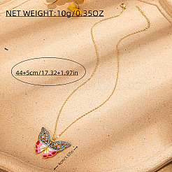 Богемный винтажный латунный эмалированный полый красочный сглаз бабочка кулон ожерелья для женщин EO6638