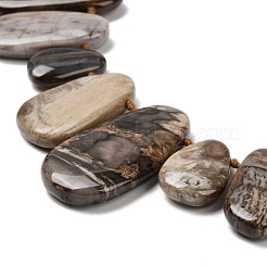 Природные окаменелое дерево бисер пряди G-C253-06