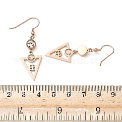 Серьги-подвески из нержавеющей стали 304 с треугольными подвесками&nbsp;EJEW-Z129-20RG