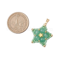 Pendenti con stella avventurina verde naturale&nbsp;PALLOY-JF03116-04