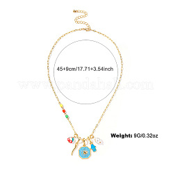 Ожерелья с подвесками из пластикового жемчуга и эмали в виде руки хамсы&nbsp;FS-WG9A1DD-03