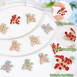 24 шт. 6-х цветные подвески из сплава золотистого тона со стразами FIND-AR0002-95