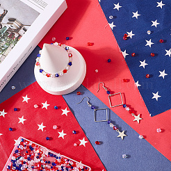 1350 шт. 7 стиля тематика День независимости прозрачные гальванизированные стеклянные бусины нити&nbsp;EGLA-SP0001-26