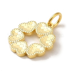 スターリングシルバーのハートフラワーチャーム925個  丸カン付き  ゴールドカラー  13.5x12x1mm  穴：3mm&nbsp;STER-K180-11A-G