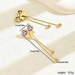 Модные серьги-гвоздики с кисточками и бантом из нержавеющей стали 201&nbsp;AO5773-1