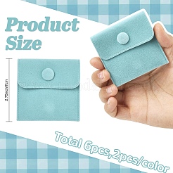 6 шт. двухцветных бархатных мешочков для хранения ювелирных изделий&nbsp;TP-YW0001-08