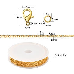 Kit de fabrication de bijoux de chaîne de câble en laiton diy 3m&nbsp;DIY-YW0005-74G