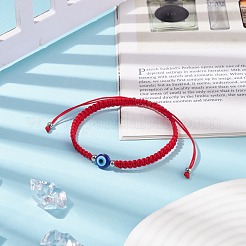 Плетеный браслет из бисера сглаз из смолы BJEW-JB08424-01