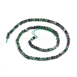 Chapelets de perles de rubis en zoïsite naturelle&nbsp;G-E560-A09-4mm