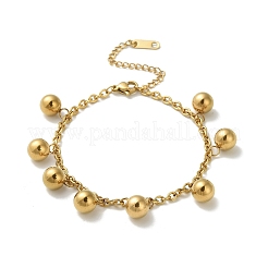 Браслеты с подвесками из нержавеющей стали 304&nbsp;LS-BJEW-C110-04G