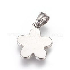 変色しにくい304ステンレススチールペンダント  花  ステンレス鋼色  20x17x3mm  穴：5x7mm&nbsp;STAS-E449-74P