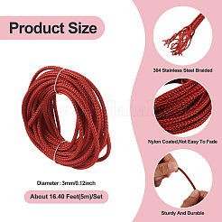 5 м плетеных проводов из нержавеющей стали 304 с нейлоновым покрытием&nbsp;TWIR-TA0001-08C