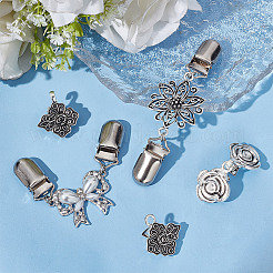 4 шт. набор из 4 винтажных брошей в виде цветка розы и банта для свитера и шали AJEW-GF0007-24