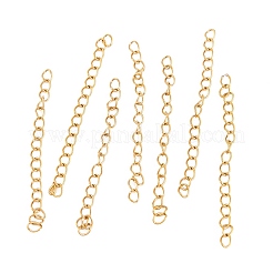 イオンプレーティング(IP) 304 ステンレススチールチェーンエクステンダー  ゴールドカラー  47~53x3mm&nbsp;LS-STAS-G130-15G