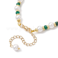 Браслеты из круглых бусин из ракушечного жемчуга и окрашенного натурального малайзийского нефрита для женщин BJEW-JB12031-03