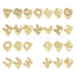 Кольца-манжеты для пальцев с покрытием из латуни с микропаве из прозрачного кубического циркония для женщин RJEW-M028-01G