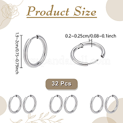 32 paire de boucles d'oreilles créoles en acier inoxydable 202&nbsp;EJEW-UN0005-40