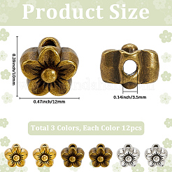 36 шт. 3 цвета бусины из сплава в тибетском стиле FIND-PA0001-17