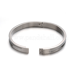変色しにくいおしゃれなユニセックス304ステンレススチールバングル  ステンレス鋼色  53mm&nbsp;BJEW-L552-02D-8mm
