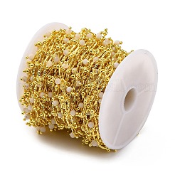 Chaînes de perles de jade blanc naturel à facettes faites à la main&nbsp;CHC-L050-01G-02