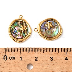 Подвески из натуральной ракушки пауа из нержавеющей стали 304&nbsp;STAS-Z145-07G-03B