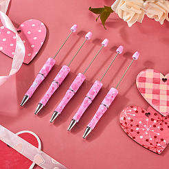 5 шт. тема Дня святого Валентина с сердечным узором пластиковая с железной шариковой ручкой FIND-TA0004-05