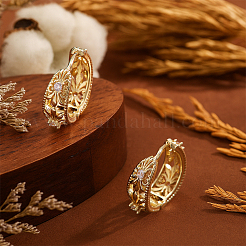 4 пара двухцветных серег-колец с микропаве из латуни и прозрачными кубическими цирконами&nbsp;EJEW-GO0003-08