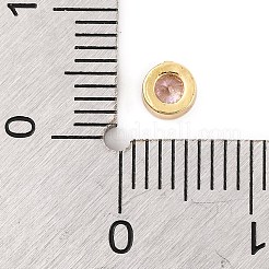 Покрытие стойки плоские круглые латунные кабошоны из микропаве из кубического циркония&nbsp;KK-F874-03G-03