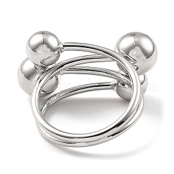 Покрытие стойки латунные круглые шарики открытое кольцо манжеты RJEW-H218-07P