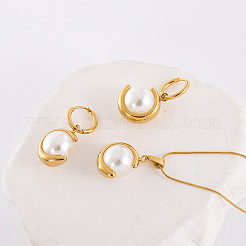 Комплекты из ожерелий и серег-колец из нержавеющей стали 304 PO6215-3