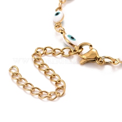 Браслет с цепочками из звеньев конского глаза с эмалью&nbsp;BJEW-P271-05G-03
