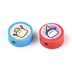 Печатные бусины из полимерной глины ручной работы CLAY-T022-12J