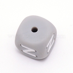 Силиконовые бусины с алфавитом для изготовления браслетов или ожерелий SIL-TAC001-01A-N