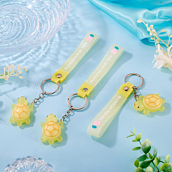 3 Schlüsselanhänger mit PVC-Schildkrötenanhänger&nbsp;KEYC-TADJ0001-02A