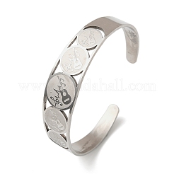 201 браслет-манжета из нержавеющей стали для женщин&nbsp;LS-BJEW-F507-04P