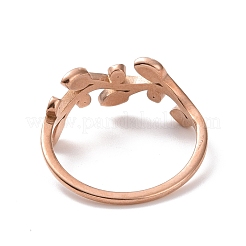 Anillo de dedo de hoja de rhinestone de cristal con esmalte&nbsp;RJEW-D120-20B-RG
