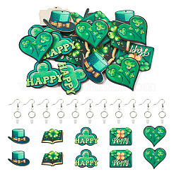 Набор для изготовления деревянных висячих сережек ко Дню Святого Патрика своими руками&nbsp;DIY-TA0009-17